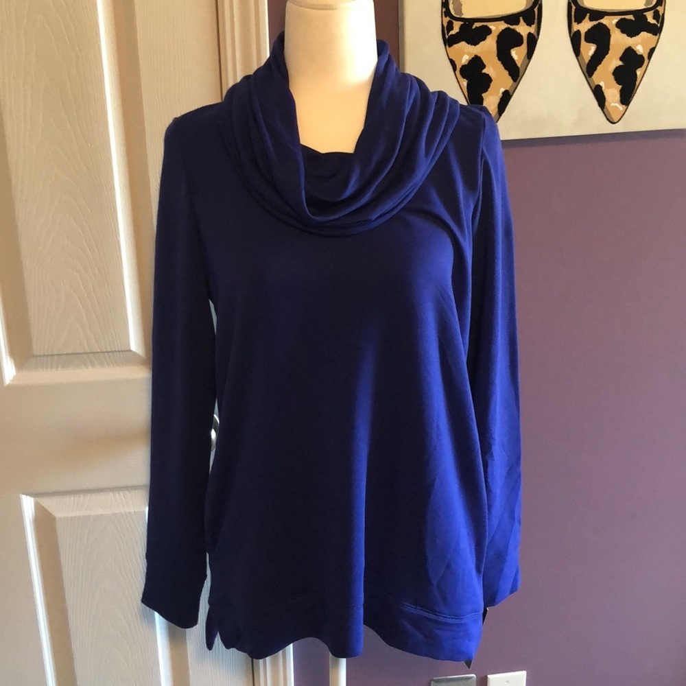 Lauren Ralph Lauren Turtleneck sweatshirt blue top shirt size Small long sleeve